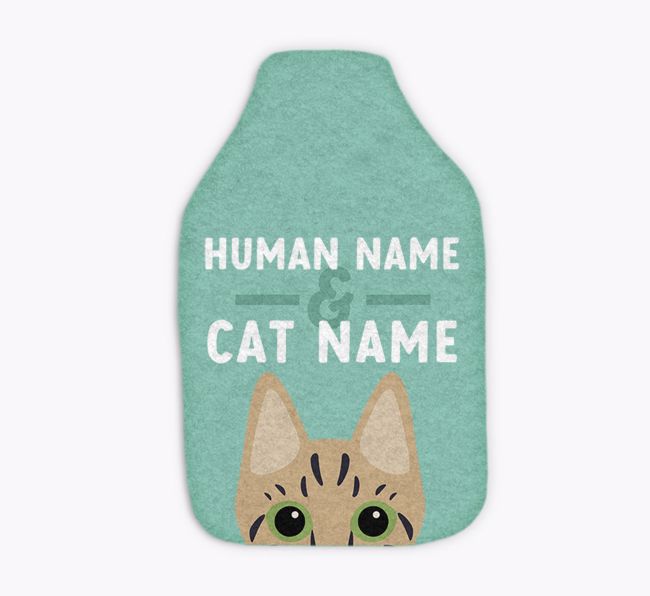 Human & Cat Names: Personalized {breedCommonName} Hot Water Bottle